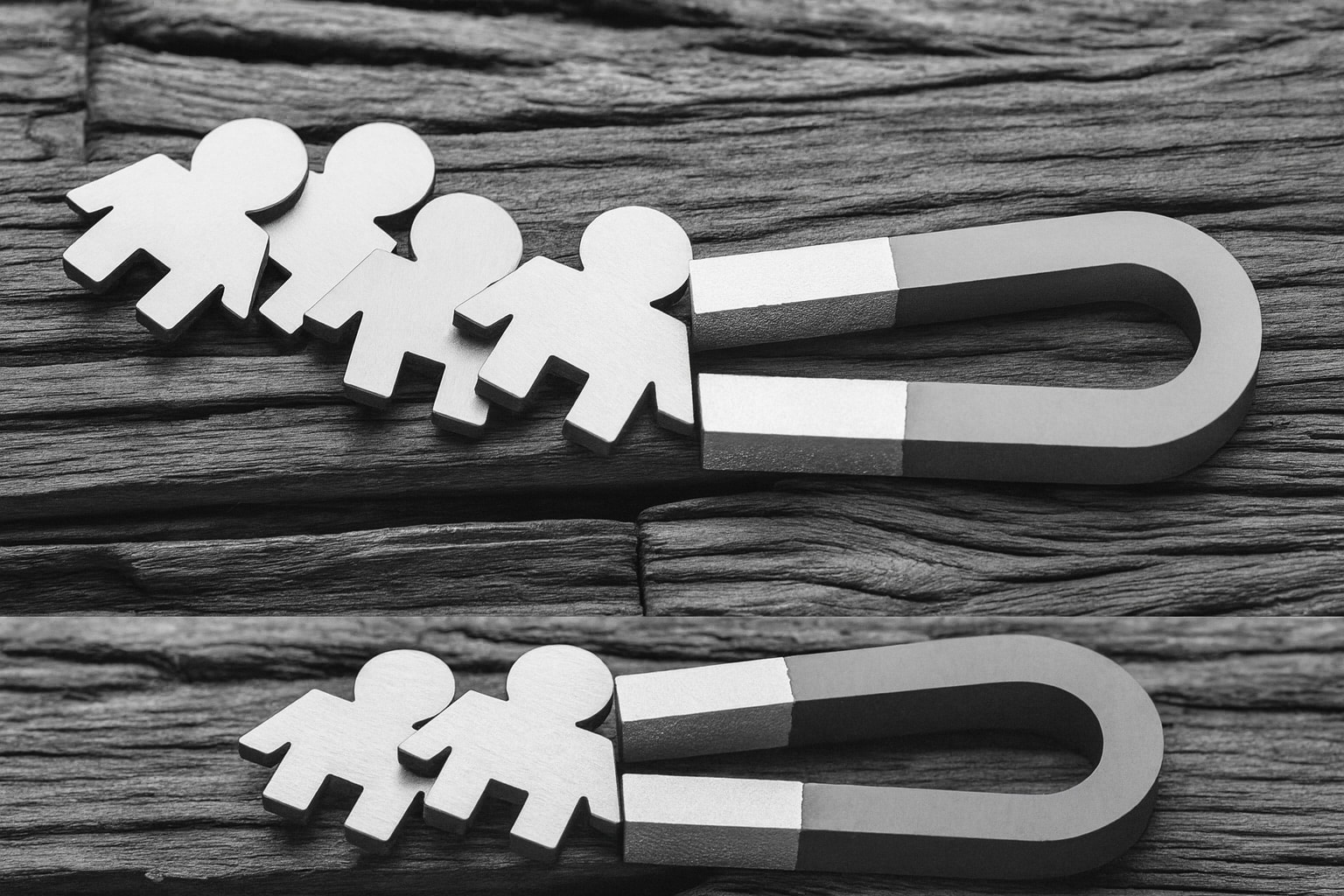 2 Magnete, die Menschen anziehen