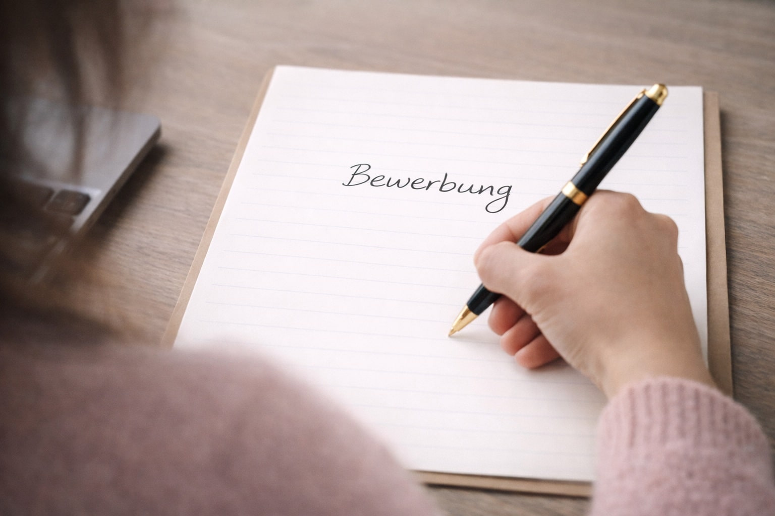 Symbolbild für die Überarbeitung von Bewerbungsunterlagen: Notizen, Dokumente und Schreibtischszene