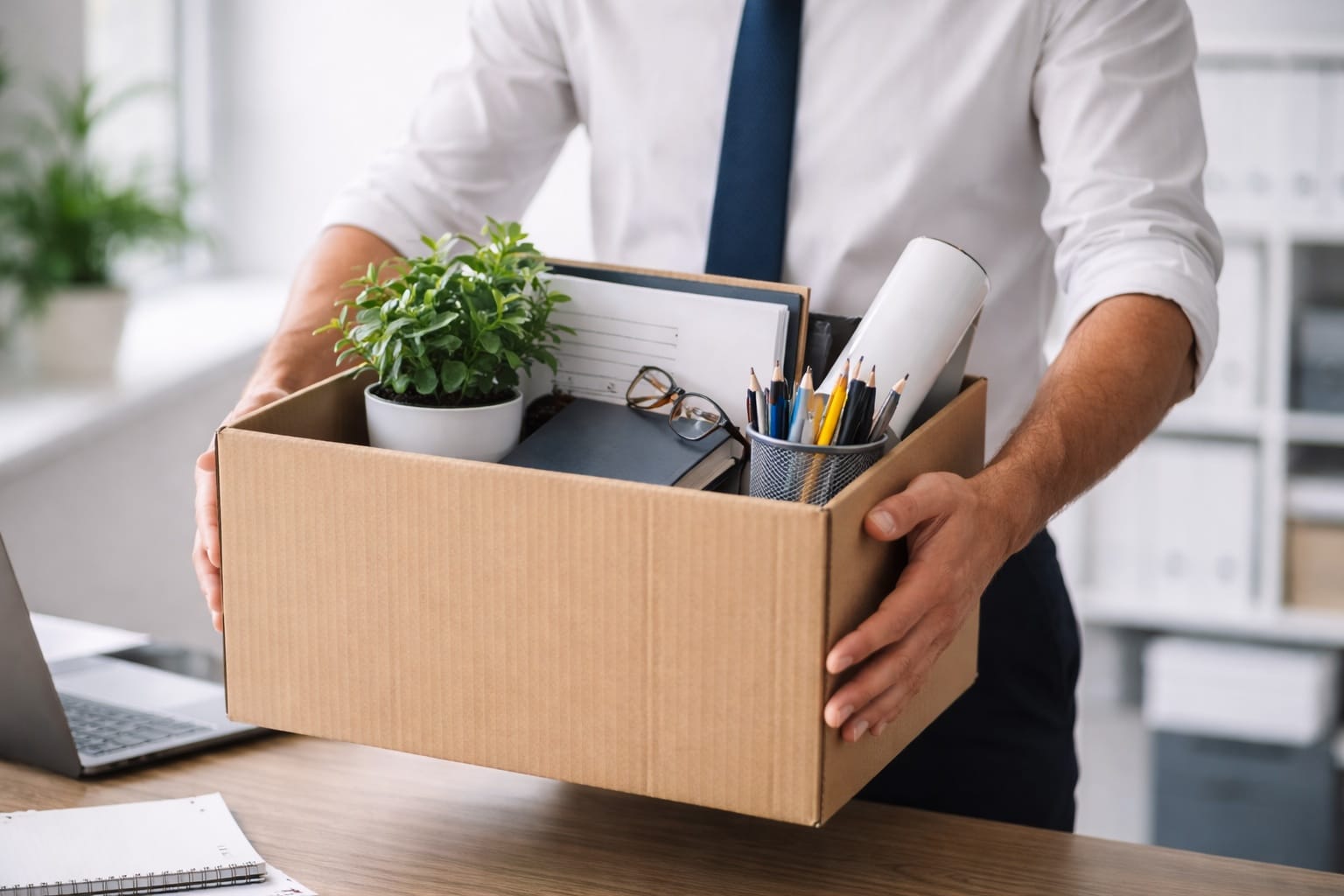 Ein Mann trägt Unterlagen wie bei einem beruflichen Wechsel – berufliche Neuorientierung und Branchenwechsel mit WAIDER Consulting