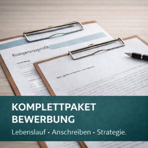 Komplettpaket Bewerbung – Lebenslauf, Anschreiben und Karriere-Strategie aus einer Hand